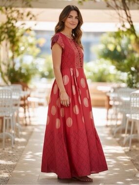 NEERUS SILK MAXI DRESS SZ XL